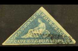 CAPE OF GOOD HOPE  1855-63 4d Blue/white Paper, SG 6a, Used With 3 Margins For More Images, Please Visit... - Non Classés