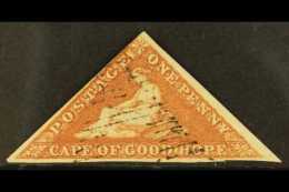 CAPE OF GOOD HOPE  1855-63 1d Brick Red/cream Toned Paper, SG 5, Very Fine Used, Margins Just Touching At One... - Non Classés