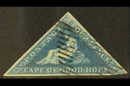 CAPE OF GOOD HOPE  1853 4d Deep Blue On Lightly Blued Paper, SG 4, Very Fine Used With 3 Margins For More Images,... - Sin Clasificación