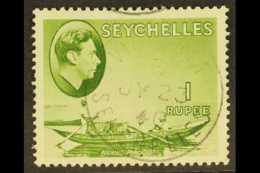 1938-49  1r Yellow-green, SG 146, Very Fine Used. For More Images, Please Visit... - Seychelles (...-1976)