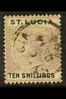 1891-8  10s Dull Mauve & Black, Die II, Wmk Crown CA, SG 52, Good Used. For More Images, Please Visit... - St.Lucia (...-1978)