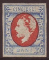 1872  50b Red & Blue Karl I, Imperf, Mi 31, Fine Mint With Four Good Margins, Small Corner Creases Do Not... - Other & Unclassified