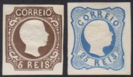 1885 REPRINTS  Of 1856-58 5r Brown & 25r Blue Pedro Curly Hair (as SG 16 & 20, Michel 9 & 10 I,... - Autres & Non Classés