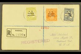 1921 (13 DEC)  Registered Cover To USA, Bearing 1918-22 3d Greenish Olive (SG 109), 2d Orange (SG 121), And... - Papua Nuova Guinea