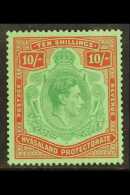 1938  10s Emerald And Deep Red On Pale Green, SG 142, Never Hinged Mint, Usual Brown Gum. For More Images, Please... - Nyassaland (1907-1953)