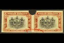 1931 IMPERF PLATE PROOFS.  1931 $2 Black & Chestnut 'Arms Of The Company' (SG 301) Horizontal IMPERF PLATE... - Nordborneo (...-1963)