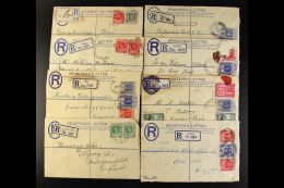 1919-37 KGV REGISTERED ENVELOPES - USED COLLECTION  Of Mainly 2d Or 3d 151 X 95 Mm Or Two 224 X 101 Mm With... - Nigeria (...-1960)