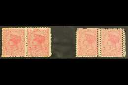 1891-97 1D SIDEFACE VARIETIES.  1891 1d Perf 10 Pair Incl "Chisel" Flaw Unused SG 218+218n; 1895-97 1d Perf 11x10... - Other & Unclassified