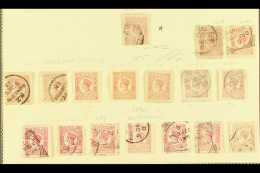 1873-1892 NEWSPAPER STAMPS  Mint & Used Identified Group On A Small Page, Inc 1873 ½d Used, 1875... - Other & Unclassified