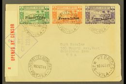 FRENCH  1941 (16 June) Censored Cover (home-made Re-used Envelope) To USA Bearing 1941 5c, 10c & 15c "France... - Other & Unclassified