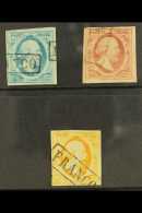 1852  Imperfs Set, Mi 1/3, Fine Used With Neat "Franco" Boxed Cancels. All 4 Margin Examples, Pretty (3) For More... - Sonstige & Ohne Zuordnung