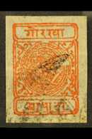 1917  ½a Red-orange (SG 35, Scott 11, Hellrigl 34), Setting 6, Position 15, Very Fine Used With 4 Large... - Nepal