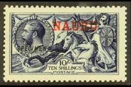 1916  10s Indigo- Blue Waterlow Seahorse With "SPECIMEN" Overprint, SG 18s, Never Hinged Mint. This Is A... - Nauru