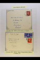 H.M. FORCES AIR MAIL  1947 And 1959 Covers To England Bearing Stamps Tied By FPO Cancels. (2 Covers) For More... - Malte (...-1964)