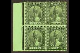 PERAK  1938-41 50c Black/emerald, SG 118, Very Fine Never Hinged Mint Left Marginal BLOCK OF FOUR. For More... - Other & Unclassified