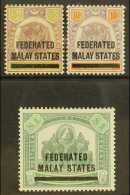 FEDERATED STATES  1900 5c To $1 Ovpts On Stamps Of Perak, SG 9/11, Very Fine Mint. (3 Stamps) For More Images,... - Other & Unclassified