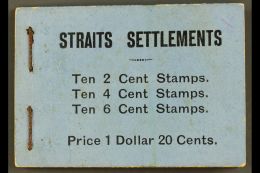 BOOKLET  1927 $1.20 Black On Grey Booklet Containing 2c, 4c And 6c Stamps, SG SB7, Cover With Small Pale Red... - Straits Settlements