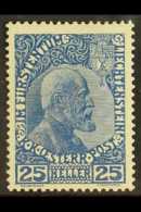 1915  25h Johann II Dark Cobalt On Normal Paper, Mi 3ya, Very Fine Lightly Hinged Mint. Cat €600... - Other & Unclassified