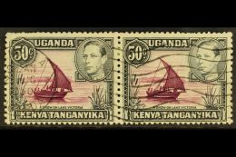 1950  50c Purple And Black, Horizontal Pair, One With Dot Removed, SG 144eb, Neatly Cancelled, Surface Scuff To... - Vide
