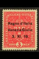 VENEZIA GIULIA  1918 3k Rose Carmine Overprinted, Sass 16, Very Fine Mint. Signed Diena. Cat €800... - Non Classés