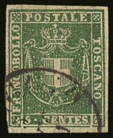 TUSCANY  1860 5c Yellow Green, Sass 18c, Superb Used With Large Margins All Round, Full Colour And Light Cds.... - Sin Clasificación