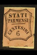 PARMA  NEWSPAPER STAMPS - 1853 6c Deep Rose, Sass 1, Superb Used With Clear Margins All Round And Good Colour,... - Sin Clasificación