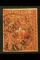 PARMA  1855 25c Brown Red, Sass 8, Fine Used With Four Margins And Neat Parma 1857 Dated Cds; With 2012 Sorani... - Non Classificati