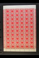 1941 POSTAGE DUE  1d Carmine, SG D6, Complete Pane Of Sixty, Showing Varieties At 1/6 Bulge In Arc, 4/4 Frame... - Sonstige & Ohne Zuordnung