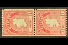 1933  1d Carmine, Vertical Coil Pair (single Perf), SG 72b, Fine Mint, Lower Stamp Nhm. For More Images, Please... - Other & Unclassified