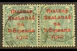 1922 DOLLARD  4d Grey Green With Carmine Overprint, SG 6c, Horizontal Pair, Fine Cds Used.  For More Images,... - Otros & Sin Clasificación