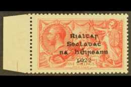 1922 DOLLARD  5s Rose-carmine Seahorse, SG 19, On Pseudo-laid Paper (Hib. T13b), Left Marginal Example, Superb... - Other & Unclassified