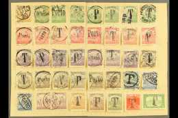 LOCAL PROVISIONAL POSTAGE DUES  1918-1919 Interesting Group Of Various Mostly Used "P", "T" & "Porto"... - Other & Unclassified