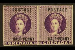 1881  ½d Deep Mauve, Wmk Large Star, Variety "Imperf Pair", SG 21a, Very Fine And Fresh Mint No Gum. For... - Grenade (...-1974)
