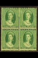 1875  1d Green, Wmk Large Star, SG 14, Superb Mint Og Block Of 4. Ex "Mayfair" Find. For More Images, Please... - Grenade (...-1974)