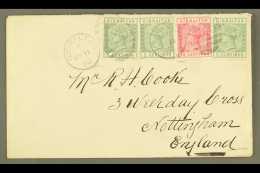 1892  (11 May) Lovely Cover Addressed To England, Bearing 1889-96 5c Green (x3) & 10c Carmine, SG 22/23, Tied... - Gibraltar