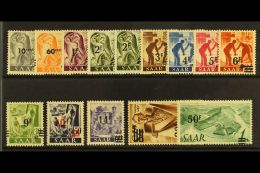 1947  Surcharges Original Printing Set Complete, SG 223A/35A (Michel 226 ZI/238 ZI), Very Fine Mint, The Rare 10f... - Other & Unclassified