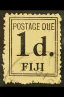 POSTAGE DUE  1917 1d Black Narrow Setting, SG D5b, Very Fine Used With 1918 Cds Cancellation. Only 2520 Issued.... - Fidschi-Inseln (...-1970)