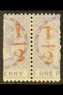 1882  ½(d) On Half 1d, SG Type 3 Surcharge In Red, SG 11, Very Fine Mint Horizontal PAIR. For More Images,... - Dominica (...-1978)