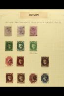 1863 - 66 FINE USED SELECTION  Useful Range Of Wmk CC "oval" Types Including ½d Shades (3), 2d Grey Green,... - Ceylon (...-1947)