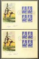 1963 DESIGNER SIGNED FDC's.  15c Blue Geese (SG 539) Plate 1 All Four Different Corner Blocks Of 4, Each On An... - Andere & Zonder Classificatie