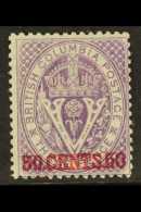 1868-71  50c Mauve Perf 12, SG 32, Very Fine Mint. Lovely Colour. For More Images, Please Visit... - Other & Unclassified