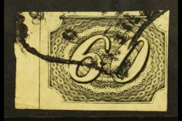 1844  60r Black, SG 8 Very Fine Used, Cancelled By Neat "Shield" Postmark With 4 Margins Showing Guide Line &... - Otros & Sin Clasificación