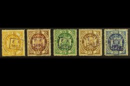 1899  Boxed "E.F. 1899" Overprints, Complete Set, Scott 55/9, Fine Mint (5). For More Images, Please Visit... - Bolivien