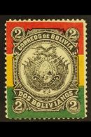 1897  2b Red, Yellow, Green & Black, Scott 54, Never Hinged Mint. For More Images, Please Visit... - Bolivië