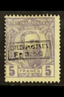 INDEPENDENT STATE OF CONGO  1889 3.50fr On 5f Violet (Colis Postaux) Boxed Surcharge, Cobb CP4, Fine Mint For... - Autres & Non Classés