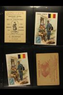 STAMP DESIGNS ON ADVERTISING CARDS - CIRCA 1908  A Scarce & Attractive Group Of Colourful Advertising Cards,... - Other & Unclassified