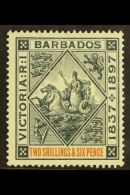 1897  2s6d Blue Black & Orange, SG 124, Mint For More Images, Please Visit... - Barbados (...-1966)