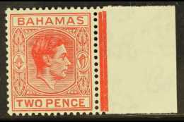 1938-52  2d Scarlet SHORT "T" Variety, SG 152ba, Fine Never Hinged Mint Marginal Example, Fresh. For More Images,... - Other & Unclassified