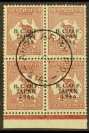 BRITISH COMMONWEALTH OCCUPATION FORCE (JAPAN)  1946-47 2s Maroon, SG J6, Lower Marginal BLOCK OF FOUR Very Fine... - Other & Unclassified