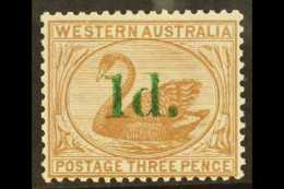 WESTERN AUSTRALIA  1885 1d On 3d Pale Brown Surcharge, SG 91, Very Fine Mint, Very Fresh. For More Images, Please... - Sonstige & Ohne Zuordnung